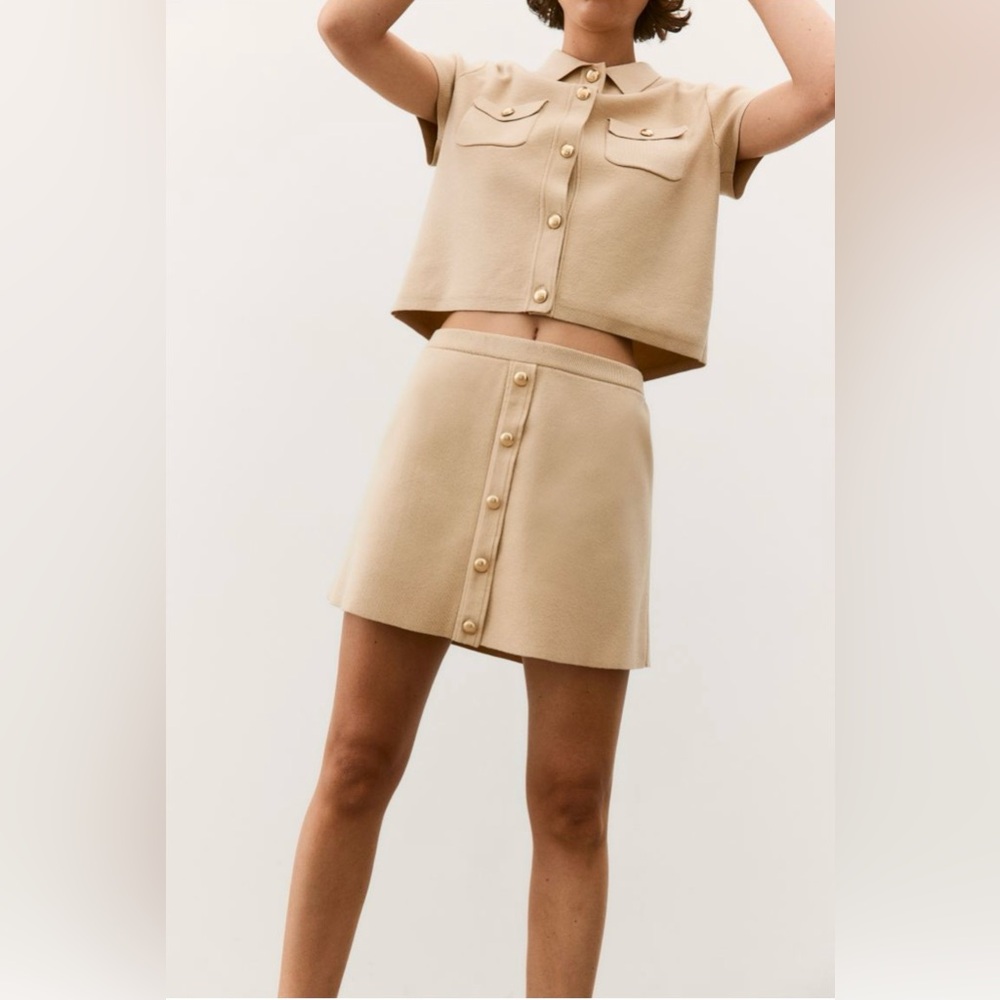H&M Button Front Fine Knit Skirt